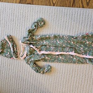Floral Baby Sleeper with Hat
